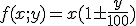 f(x;y)=x(1\pm\frac{y}{100})